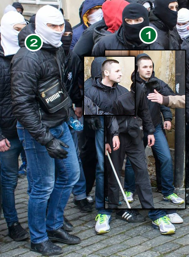Svoboda, který se při napadení antifašistické demonstrace snažil maskovat kuklou. S číslem 2 pak nazichuligán Jan Králík, o kterém bude reč níže.
