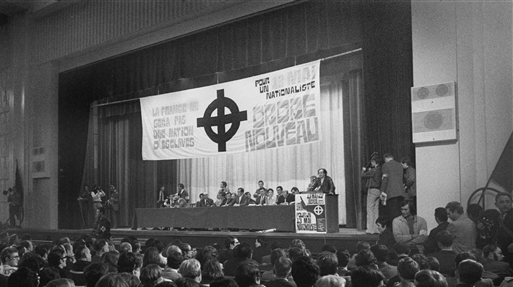 Schůze Ordre nouveau, jedné ze zakládajících organizací Národní fronty