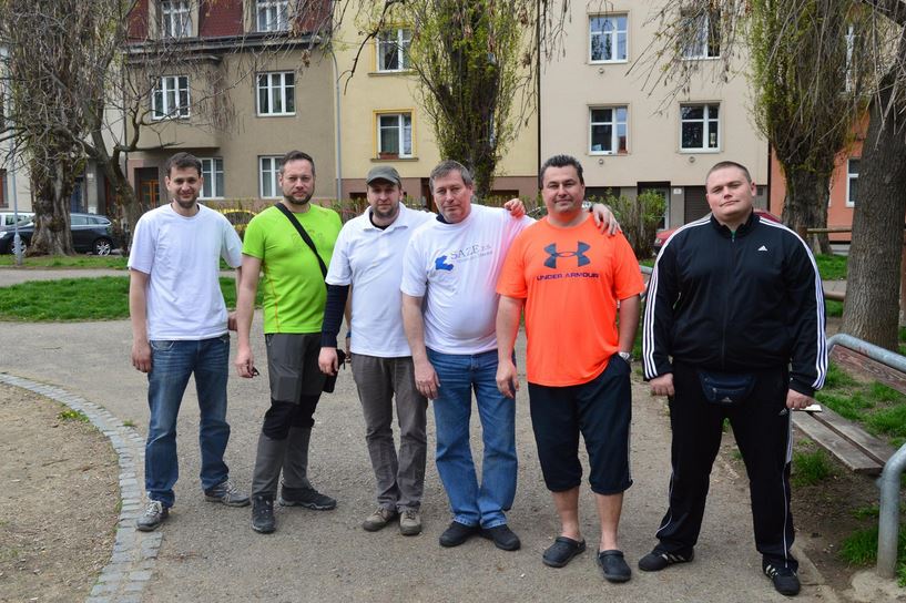 Jan Tkadlec (vpravo) ve vybrané společnosti. Zleva: Karel Bernášek (ČSSD), Aleš Mrázek (ANO), Jiří Kyjovský (Šimičáci), Roman Vašina (ODS), Martin Mihola (ANO)